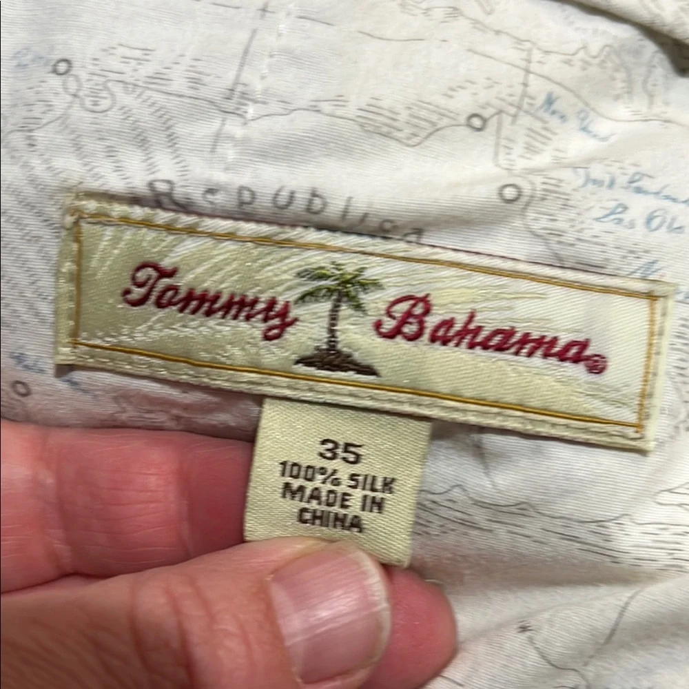 Tommy Bahama Cream Dress Trousers with Straight Leg Double pleated